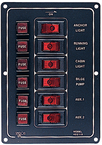6-GANG ALUMINUM FUSED SWITCH PANEL-VERTICAL