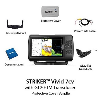 GARMIN Striker  VIVID 7cv Fishfinder w/CHIRP and ClearVu with Transducer