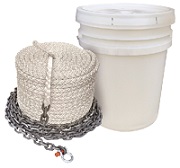 Anchor Chain Rode 10' of 1/4" chain-1/2" x 200' Braided Nylon Rope        d