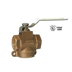 GROCO 3-Way Valve All Bronze w/Stainless Steel Handle